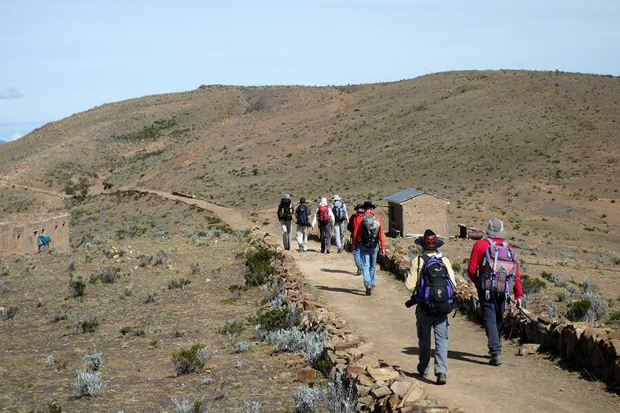 Hiking in Isla del Sol at the Lake Titikaka