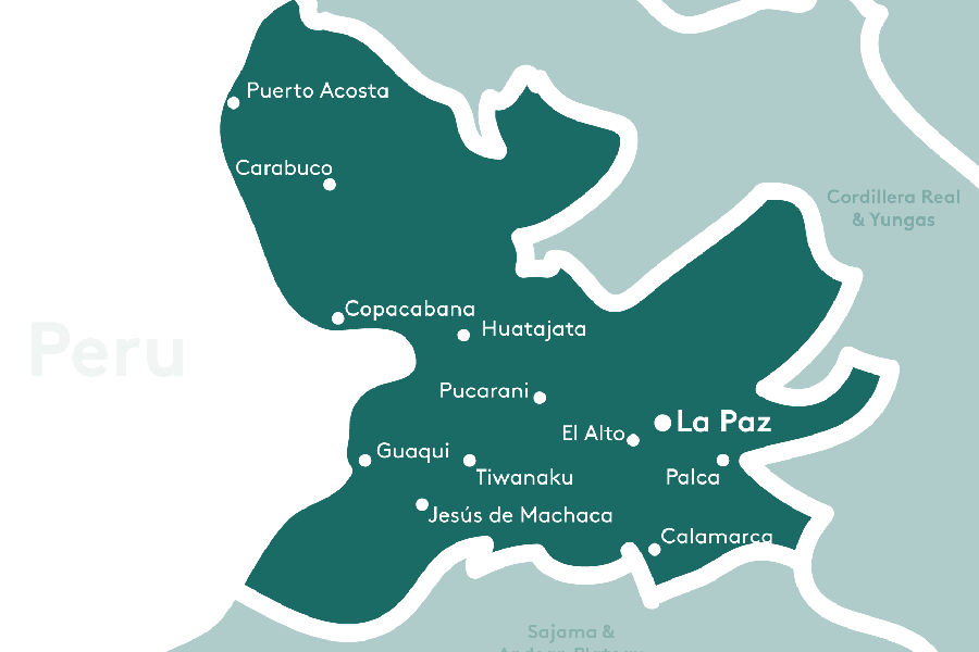 La Paz Highlands & Lake Titikaka region map