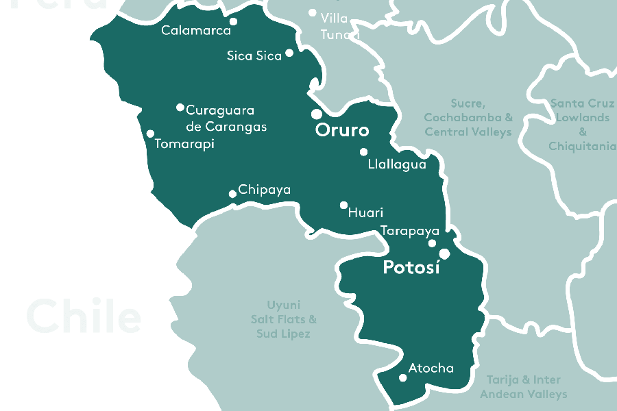 Sajama & Andean Plateau region map