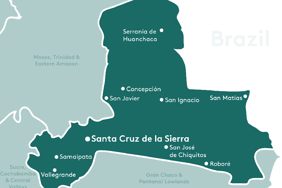 Santa Cruz Lowlands & Chiquitania region map